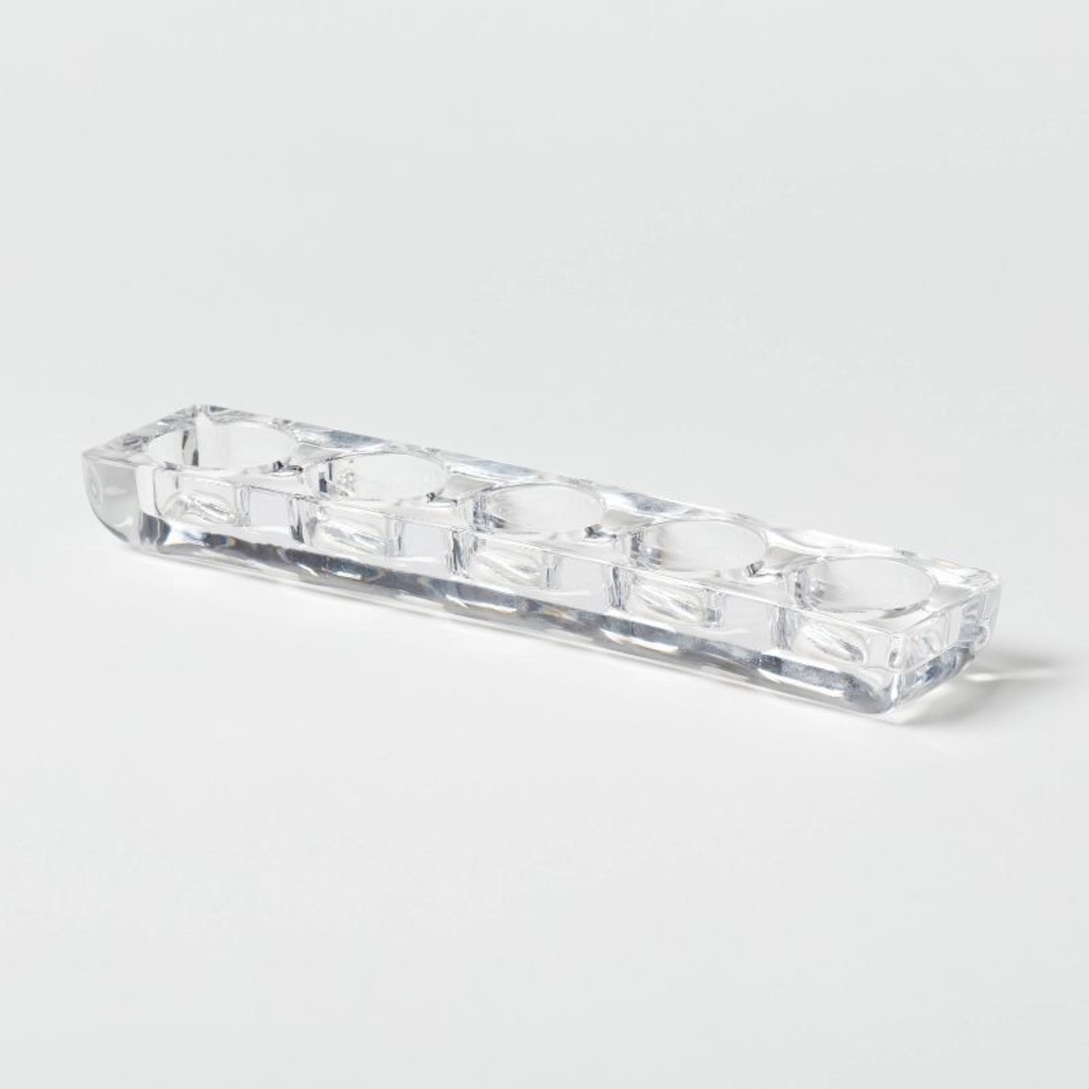 ROOM ESSENTIALS NWT 5 candelabra tealight candle holder -clear